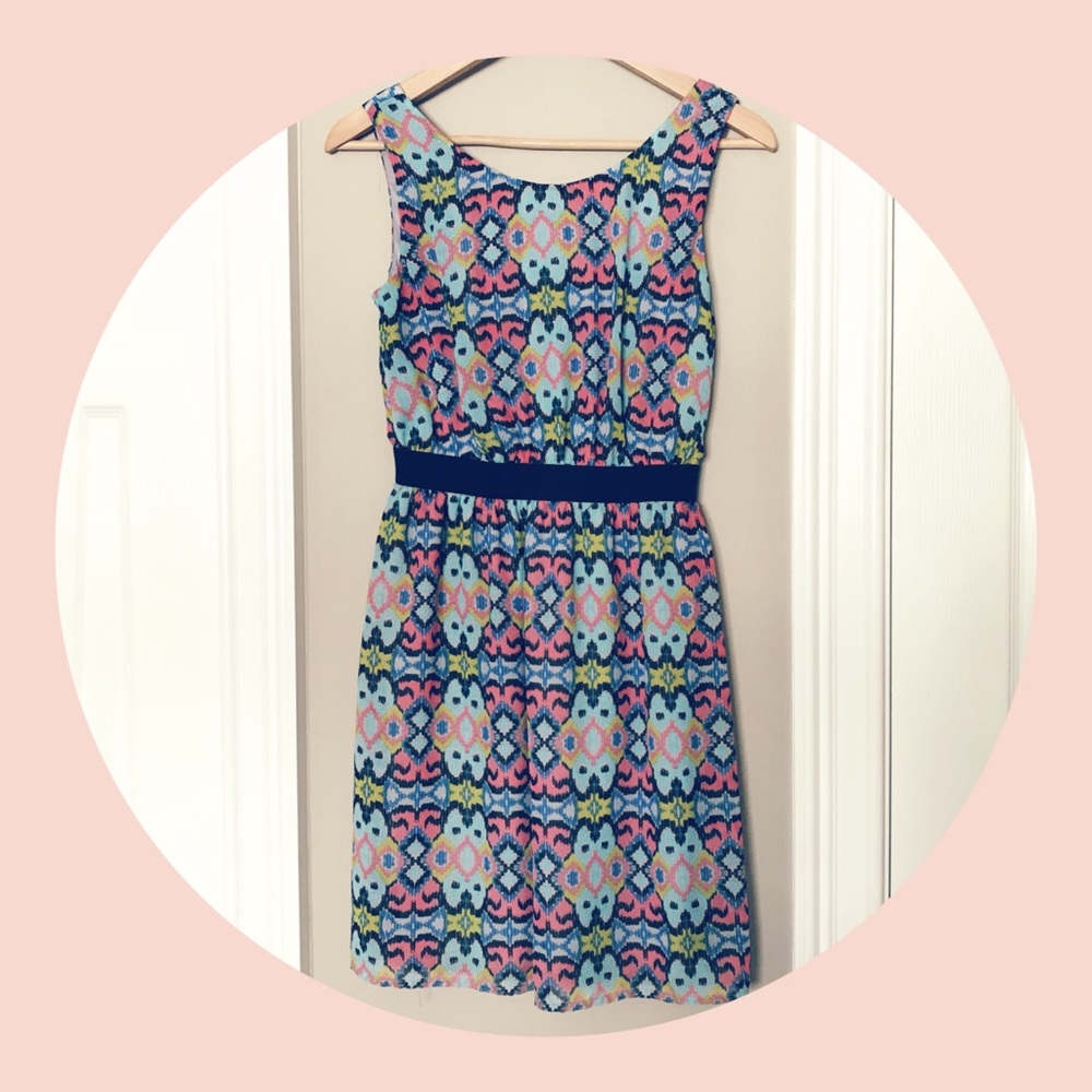cute pink/blue open back spring dress target